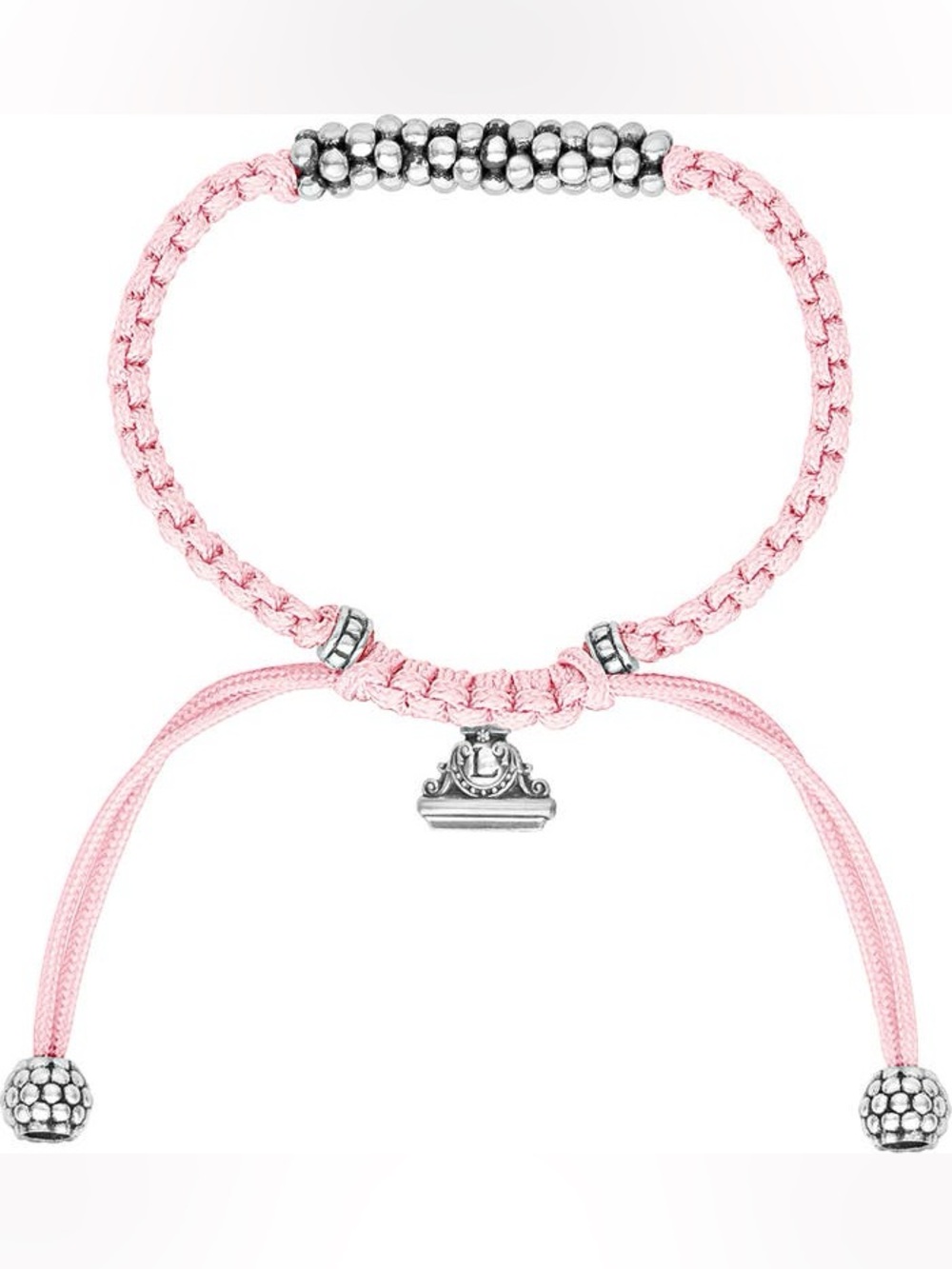 CUTE!!! NWT LAGOS Pink Braided Bracelet Sterling Silver Caviar Beads Adjustable